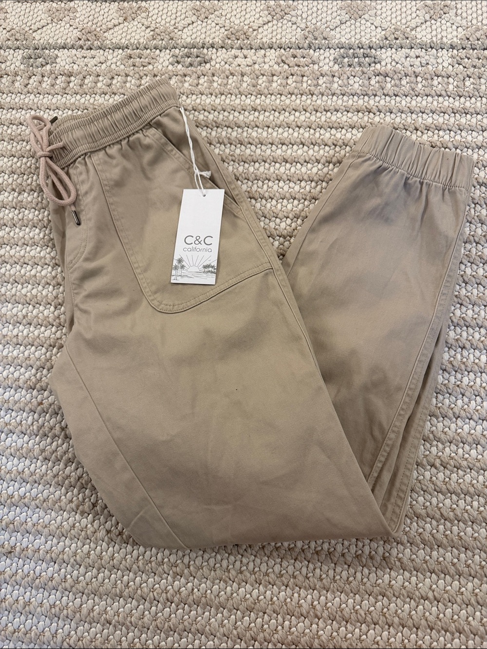 C&C California Tan Drawstring Jogger Pants